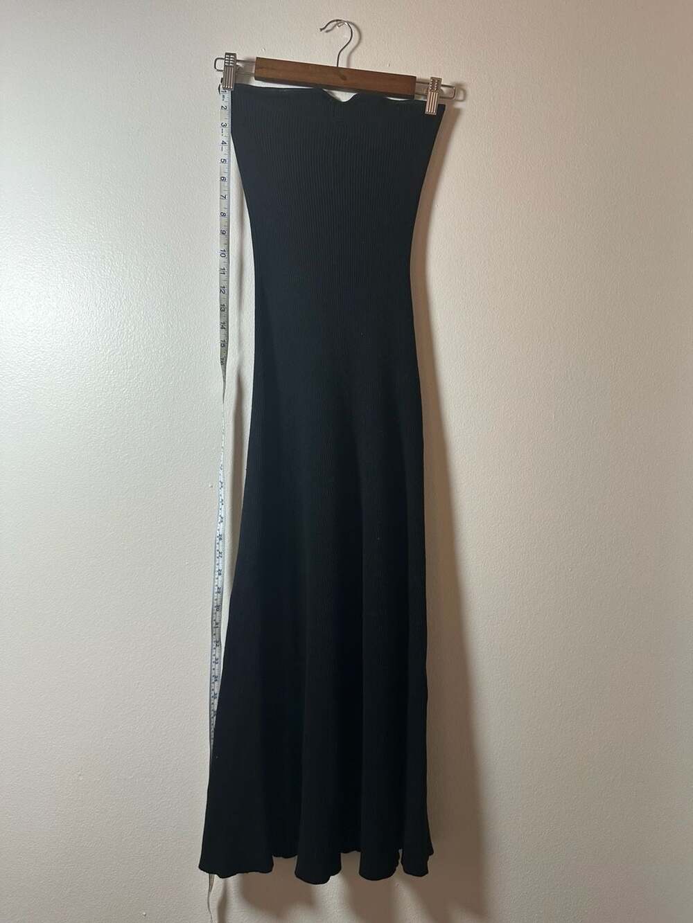 H&M Women's Ribbed Knit Bandeau Maxi Dress in Black